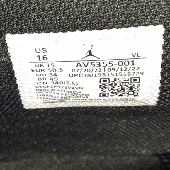 Nike Air Jordan 1 High Retro Metal Baseball Cleats AV5355-001 Men\'s Size 16 main image 5